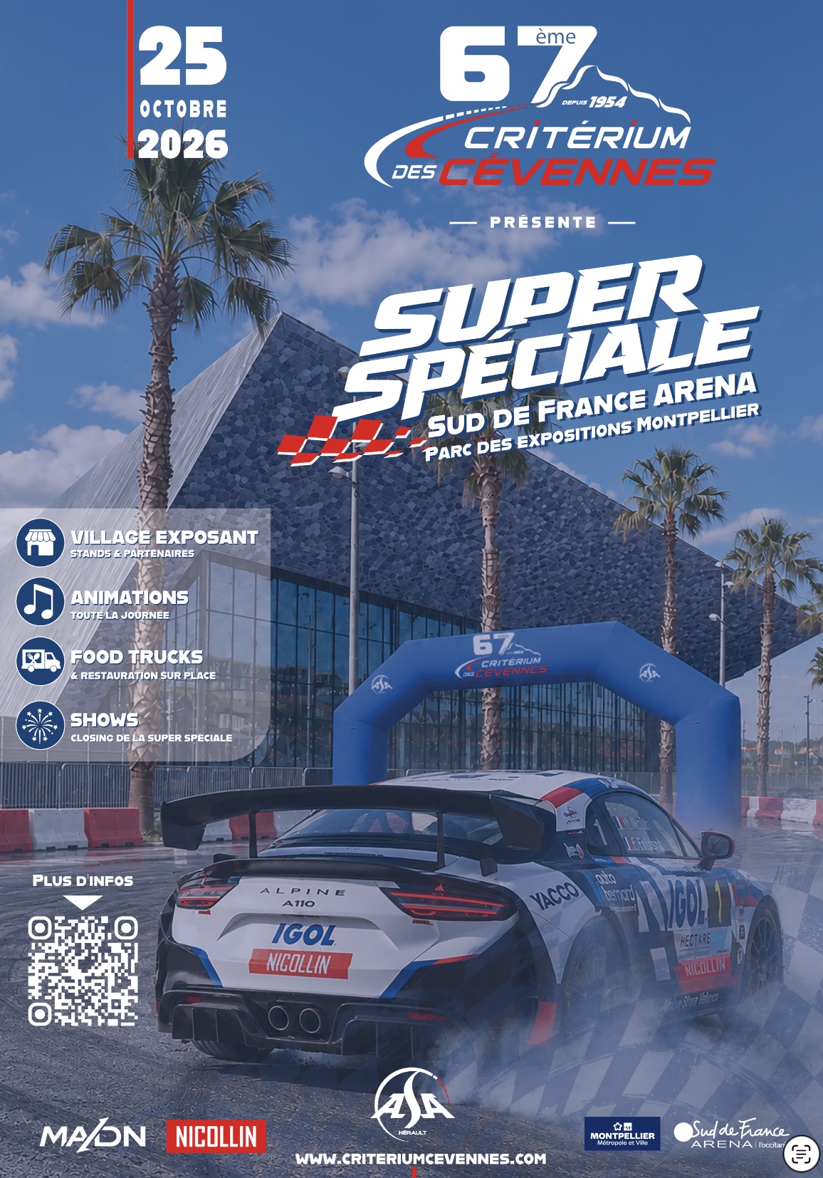 Affiche de la Super Spéciale du 25 octobre 2026 à la Sud de France Arena